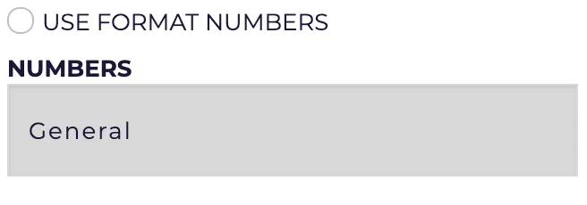 Use number format option