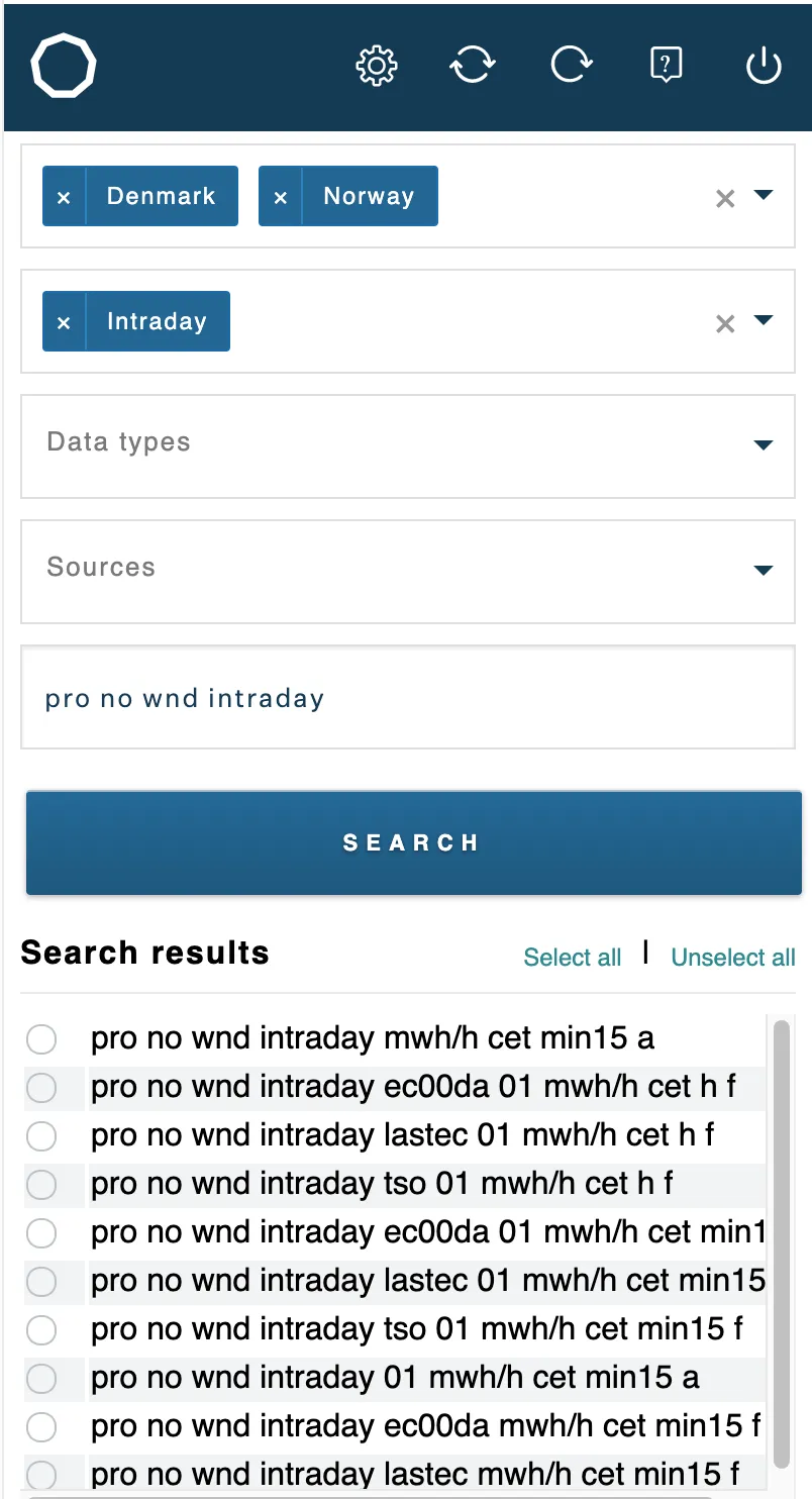 Search results