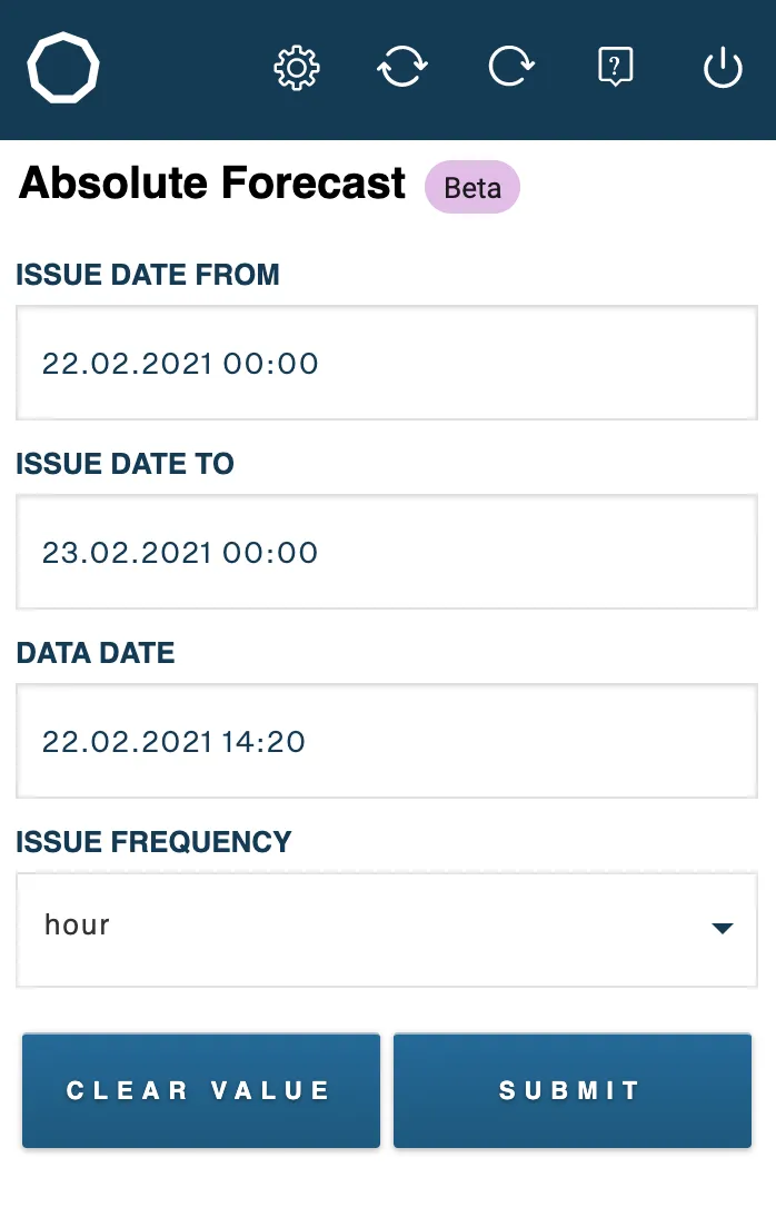 Absolute forecast options