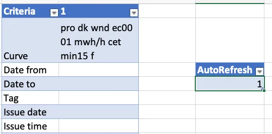 Autorefresh table