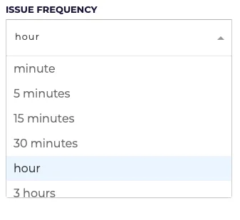 Issue frequency options