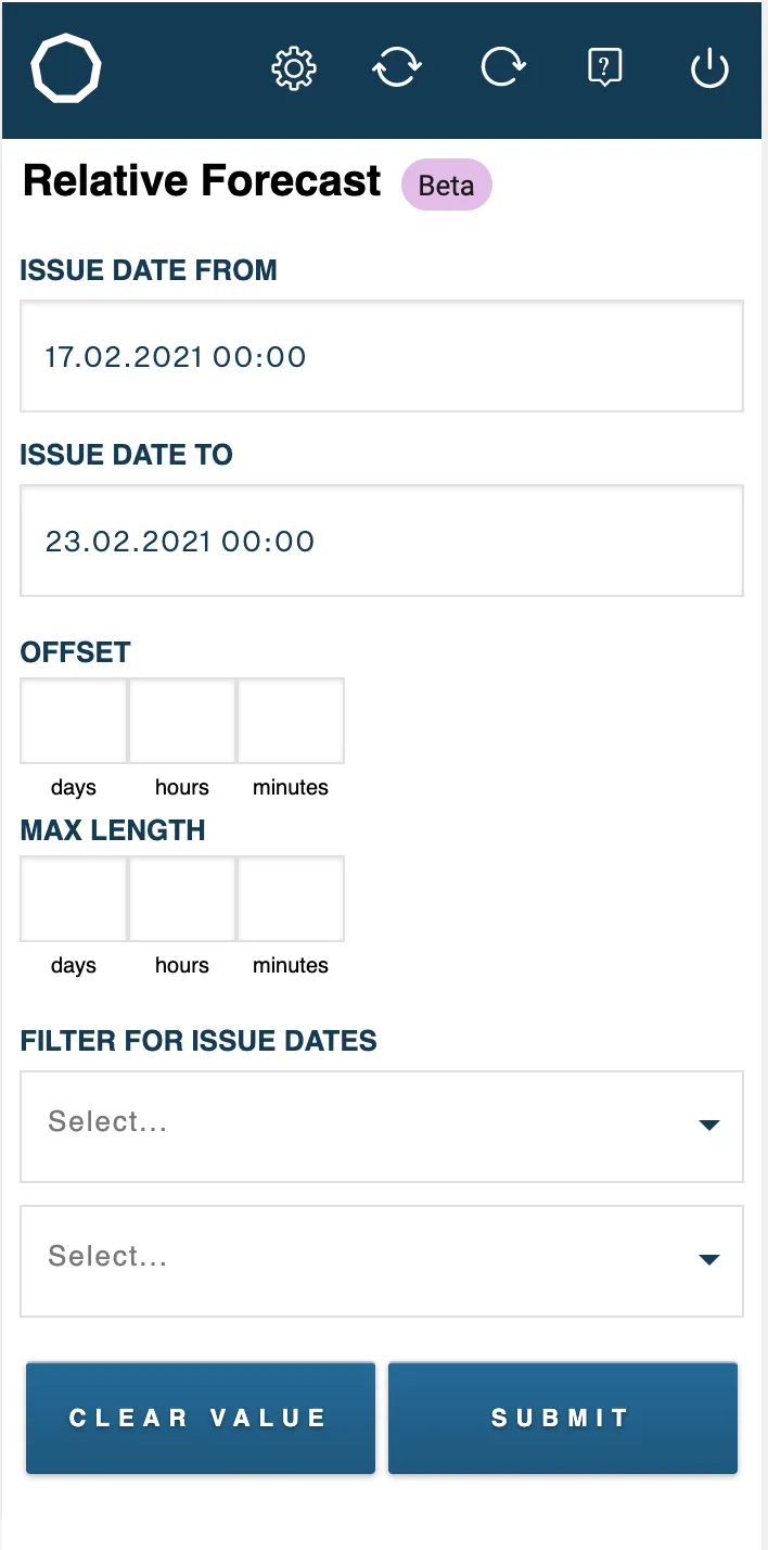 Relative forecast options